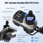 Electric Wheelchairs for Adults, Power Motorized Foldable Wheelchairs for Seniors Support 350 LBS, Only 36LBS Weight,15 Miles Range, 500W Brushless Motors& LED Light& Airline Approval-(CoIor-SiIver)