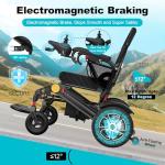 KERDOM Electric Wheelchair for Adults, Upgrade 30+ Miles Range Foldable Power Wheelchair, 350LBS Weight Capacity, Enlarged Thickened Frame Electric Wheelchair, Lithium Battery*2, EABS Brake System