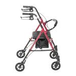 Drive Medical Adjustable Red Rollator Walker with Seat