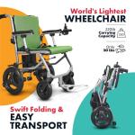 Rubicon DX04 World's Lightest (only 30lbs) Foldable Electric Wheelchair - Travel Size - Airline Approved - User Friendly - 10 mi Cruise Range - Ships from USA - Serviced in USA (Model3)