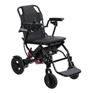 Lightweight Electric Wheelchair for Adults - Foldable Portable Motorized Chair with Large Footrest 12-Mile Range & 500W Dual Motors FAA-Compliant Travel Design for Elderly Disable Black US