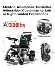 MINTIA 30 Mile Long Travel Range, Lightweight Foldable Electric Wheelchair for Adults Motorized Wheelchair All Terrain Intelligent Power Wheelchair for Seniors Compact Portable Airline Approved