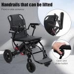 Lightweight Electric Wheelchair for Adults - Foldable Portable Motorized Chair with Large Footrest 12-Mile Range & 500W Dual Motors FAA-Compliant Travel Design for Elderly Disable Black US