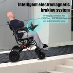 Lightweight Electric Wheelchair for Adults - Foldable Portable Motorized Chair with Large Footrest 12-Mile Range & 500W Dual Motors FAA-Compliant Travel Design for Elderly Disable Black US