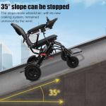 Lightweight Electric Wheelchair for Adults - Foldable Portable Motorized Chair with Large Footrest 12-Mile Range & 500W Dual Motors FAA-Compliant Travel Design for Elderly Disable Black US