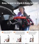 Foldable Electric Wheelchair for Adults & Seniors, Power Wheelchair Walker Combo with Height-Adjustable Handles, Airline Approved, Travel Size, 18 Miles Range, Motorized Wheelchair, Red, Paiseec W1