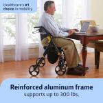 Medline Folding Rollator Walker with Memory Foam Seat