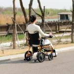 Lightweight Foldable Electric Wheelchair for Adults – 500W Motor Power Chair with Removable Battery, Airline Approved, Long Range Travel Wheelchair – 220 lbs Capacity