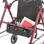 Drive Medical Adjustable Red Rollator Walker with Seat