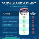 Med-Q Digital Pill Organizer with Alarms and Lights