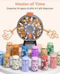 Large 14-Day Pill Organizer with Push Button