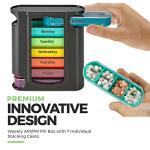 Pill Organizer with 7 Compartments for Daily Doses