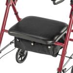 Drive Medical Adjustable Red Rollator Walker with Seat