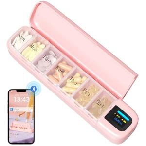 Smart Automatic Pill Dispenser with Alarm - Pink