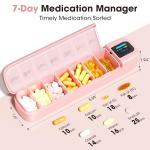 Smart Automatic Pill Dispenser with Alarm - Pink