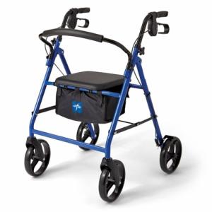 Blue Rollator Walker with 8” Wheels for Seniors