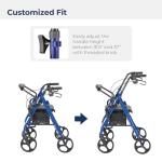 Drive Medical Duet Folding Wheelchair and Walker, Blue