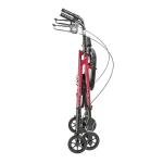 Drive Medical Adjustable Red Rollator Walker with Seat