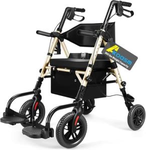 Lightweight 2-in-1 Rollator Walker with Seat