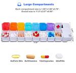 7-Day Pill Organizer with Alarms and Large Compartments