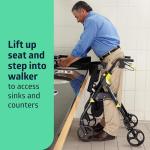 Medline Folding Rollator Walker with Memory Foam Seat