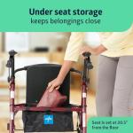 Medline Burgundy Rollator Walker for Seniors 350 lb