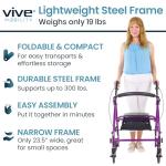 Vive Mobility Foldable Rollator Walker with Seat