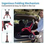 Lightweight 3 Wheel Walker for Seniors - Red