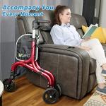 Lightweight 3 Wheel Walker for Seniors - Red