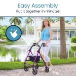 Vive Mobility Foldable Rollator Walker with Seat
