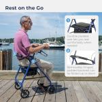 Drive Medical Foldable Rollator Walker with Seat