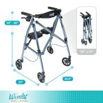 Lightweight Folding Rollator Walker with Seat for Seniors