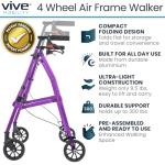 Vive Mobility Lightweight Folding Walker for Seniors