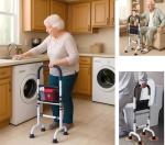 Stand Assist Aid for Elderly; Quad Walking Canes for Seniors; Couch Stand Assist; Aids for Getting Up from Toilet/Recliner/Bed; Height Adjustable 30'' to 36 ''; Soft Handle; 4 Legged feet