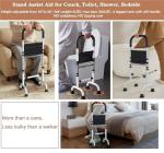 Stand Assist Aid for Elderly; Quad Walking Canes for Seniors; Couch Stand Assist; Aids for Getting Up from Toilet/Recliner/Bed; Height Adjustable 30'' to 36 ''; Soft Handle; 4 Legged feet