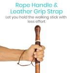 Vive 55" Wooden Walking Stick for Seniors