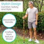 Vive 55" Wooden Walking Stick for Seniors