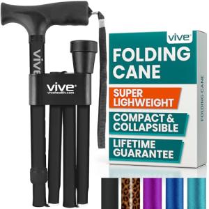 Vive Folding Cane - Lightweight Adjustable Walking Stick