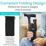 Vive Folding Cane - Lightweight Adjustable Walking Stick