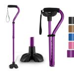 Lightweight Quad Walking Cane with Wrist Strap