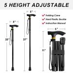 Lightweight Folding Cane for Seniors, Adjustable Height