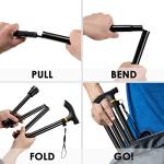 Lightweight Folding Cane for Seniors, Adjustable Height