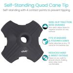 Vive Quad Cane Tip for Stable Walking Support