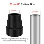 Heavy Duty 1-Inch Rubber Cane Tips - 4-Pack