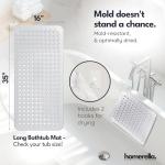 Homerella Non-Slip Bathtub Mat with Drying Hooks