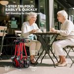 Lightweight Foldable Rollator Walker with Seat