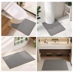 Non-Slip Washable Bath Mat, Dark Grey 16"x24