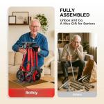 Lightweight Foldable Rollator Walker with Seat