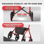 Lightweight Foldable Rollator Walker with Seat