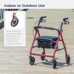Drive Medical Folding Rollator Walker with Seat, Red